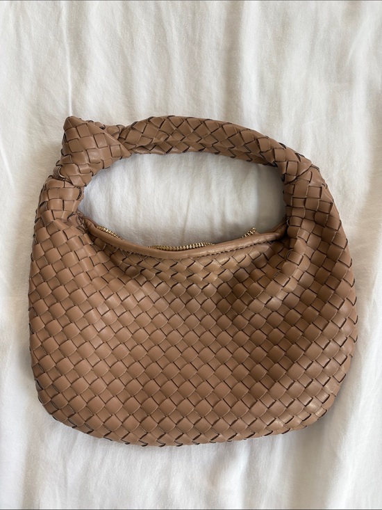 Anthropologie Handbags - Anthropologie Braided Hobo Bag in Taupe Brown